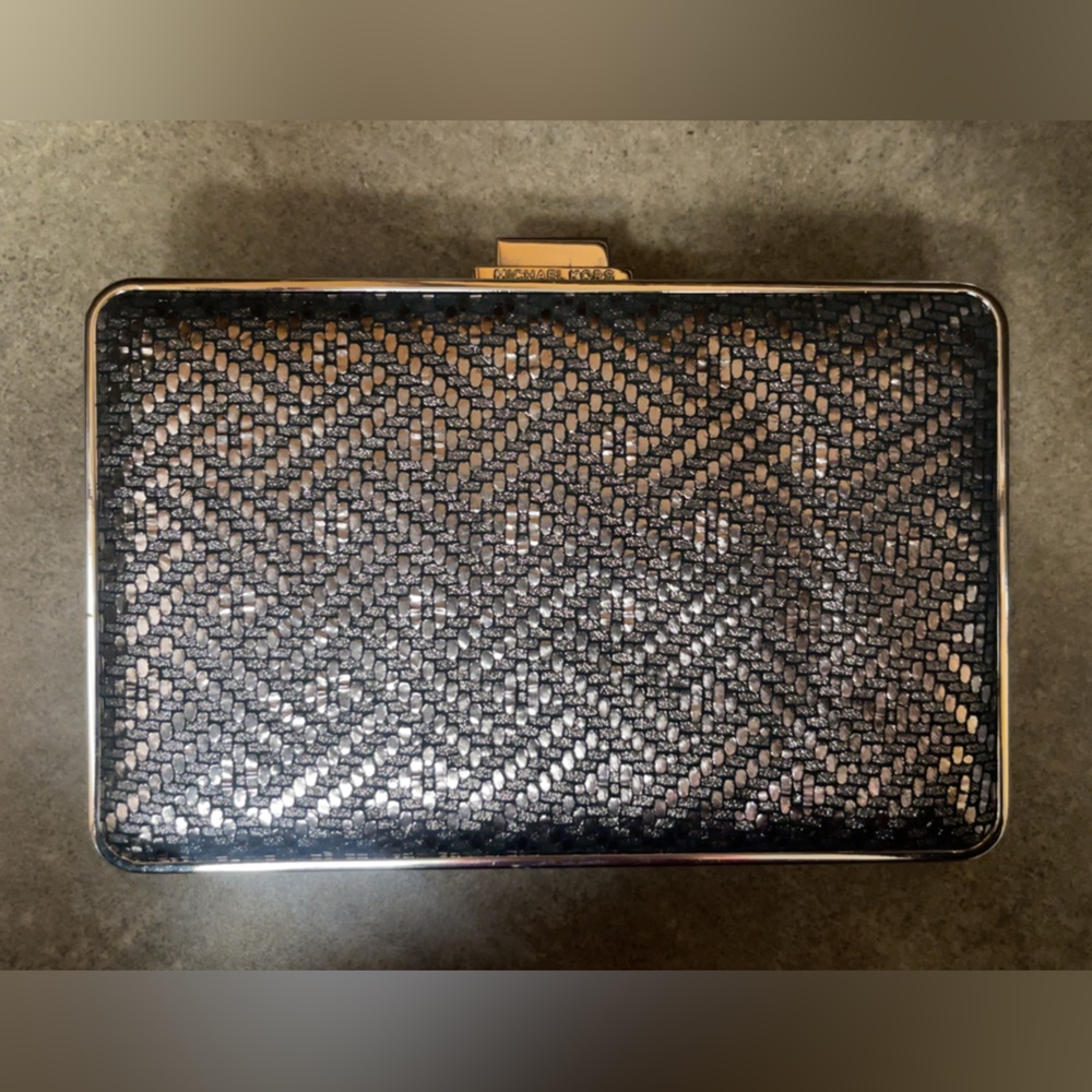 Michael Kors Silver Metallic Chain Clutch